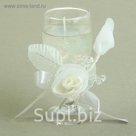 Свеча гелевая "Королевский цветок", цвет белый