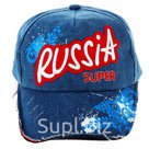 Кепка джинсовая Russia super с вышивкой