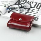 Портмоне-монетница, 2 отдела на кнопке, цвет бордовый гладкий