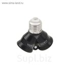 Переходник Ecola с цоколя E27 на 2хE27 Черный