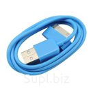 Цветной USB дата-кабель для Apple iPhone, iPad, iPod Голубой