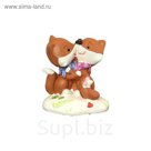 Фигурка декоративная "Лисята на сердечке", 6х5х7,5 см