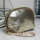 Косметичка сумочка Полоски отдел на молнии ручка цвет золотой