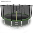 Батут с внешней сеткой и лестницей EVO JUMP External, диаметр 16ft (зеленый)