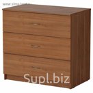 Комод 3 ящика 770х800х490, орех темный