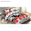 Постельное бельё "Этель" 1,5 сп. Маки 143х215 см, 150х214 см, 70х70 см - 2 шт., 100% хлопок, бязь 125 г/м²