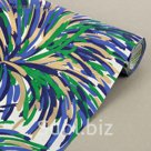 Бумага упаковочная крафт "Фонтан", бело-сине-золотой, 0.5 х 10 м