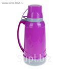 Термос с ручкой «Извилистые линии», 1.8 л, 2 кружки, 6-8 ч, фиолетово-серый