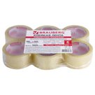 Клейкие ленты 48 мм х 60 м, упаковочные, BRAUBERG, комплект 6 шт., прозрачные