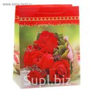 Пакет пластиковый, 3D рисунок "Букет красных роз"