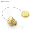 Подхват для штор тросик "Сердце", цвет золотой