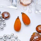 Серьги посеребрение капля Сердолик