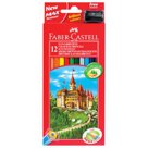 Карандаши цветные FABER-CASTELL «ECO Замок», 12 цв., с точилкой, картонная упаковка с европодвесом