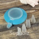 Емкость для крема "Лавелли", 4 насадки, цвета МИКС