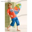 Комплект  (футболка+шорты) для мальчика, рост 134 см, цвет коралловый BFATB4021