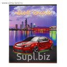 Тетрадь 18 листов клетка Night racing, картонная обложка, МИКС