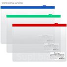 Папка-конверт на молнии Berlingo, A5, 110 мкм, прозрачная