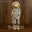 Сувенир полистоун "Девочка в меховой шапке и шарфике" 44х14х8 см