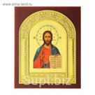 Икона "Иисуса Христа" золотистая, на подставке