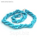 Бусы крошка, 3 ряда "Бирюза", 50см