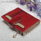 Кошелёк женский, отдел для монет, для карт на кнопке, наружный карман, цвет красный