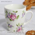 Кружка 370 мл "Кантри. Розовые цветы"
