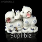 Нэцкэ "Два слоника в цветочек"