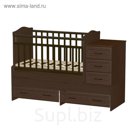 Детская кроватка-трансформер "Раиса" маятник поперечный, орех
