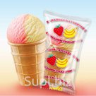 Мороженое двухслойное, бананово-клубничное в вафельном стаканчике 70 г. 8%