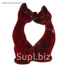 Копилка "Влюбленная пара" бордовая, флок