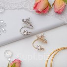Серьга Каффа корона с кристаллом малая цвет МИКС