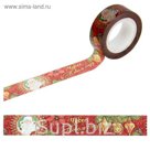 Клейкая лента на бумажной основе "Дед Мороз", 1,5 см х10 м