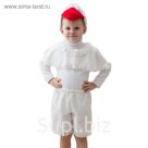 Карнавальный костюм "Гусь белый", мех, шапка, накидка, шорты, 3-5 лет рост 104-116