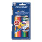 Карандаши цветные акварельные STAEDTLER (Германия) «Noris club»,12 цветов + кисть, европодвес