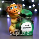 Копилка "Хрюша с мешком" 18см
