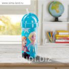 Фляга 3D 400 мл "Холодное сердце", с крышкой и трубочкой