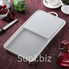 Доска разделочная с лотком 21х5х37 см, цвета МИКС