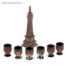 Штоф с рюмками "Париж" бронза, 7 предметов, 1,5 л/ 0,15 л
