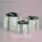 Фигура акрил. "Подарки" Кубы с шишками белые15х20х25 см,220, 60 ламп, ТЕПЛ. БЕЛ