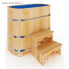 Кедровая купель овальная 78х140х120 см, пластиковая вставка