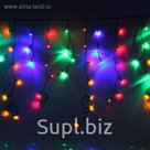 Гирлянда "Бахрома" Ш:1,2 м, В:0,6 м, нить темная, LED-60-220V, контр. 8 р. МУЛЬТИ
