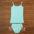 Комплект для девочки (майка, трусы), рост 140 см, цвет светло-бирюзовый