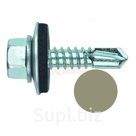 DIN 7504K S3 RAL7034 Саморез с шестигранной головкой, прессшайбой и стандартным сверлом окрашенный