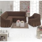 Чехол для мягкой мебели DO CO диван угловой 2 х предметный кресло 1шт шоколадный п э