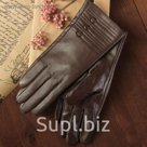 Перчатки женские, размер 7.5, с подкладом, цвет коричневый
