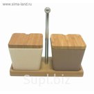 Набор для специй сервировочный из бамбука, 2 предмета