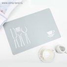 Салфетка кухонная "Приборы" 42х28 см, цвет серый