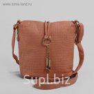 Сумка женская на молнии, 1 отдел, 3 наружных кармана, цвет персиковый