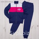 Костюм спортивный для девочки (куртка, брюки), рост 110 см, цвет тёмно-синий/фуксия Л692