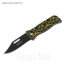 Нож перочинный лезвие drop-point черное с долом 6,3см, рукоять Зебра с креп на рем, фикс, 15см 170